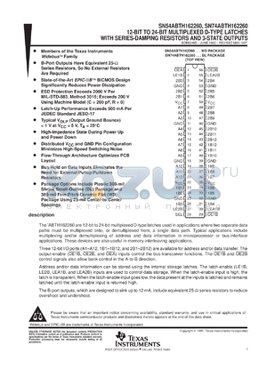 SN74ABTH162260DLR datasheet - 12-BIT TO 24-BIT MULTIPLEXED D-TYPE LATCHES WITH SERIES-DAMPING RESISTORS AND 3-STATE OUTPUTS