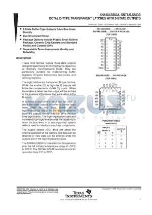 SN74ALS563BDWR datasheet - OCTAL D-TYPE TRANSPARENT LATCHES WITH 3-STATE OUTPUTS