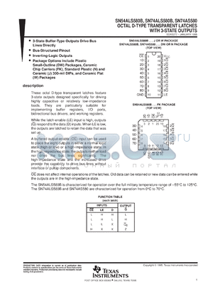 SN74ALS580BDWR datasheet - OCTAL D-TYPE TRANSPARENT LATCHES WITH 3-STATE OUTPUTS