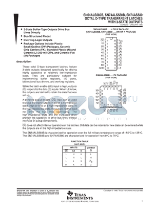 SN74ALS580BN3 datasheet - OCTAL D-TYPE TRANSPARENT LATCHES WITH 3-STATE OUTPUTS