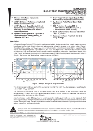 SN74AVC32373GKER datasheet - 1.2-V/3.3-V 32-BIT TRANSPARENT D-TYPE LATCHES WITH 3-STATE OUTPUTS