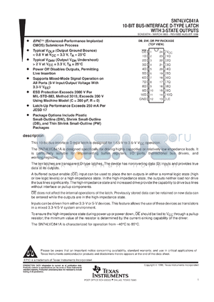 SN74LVC841ADBLE datasheet - 10-BIT BUS-INTERFACE D-TYPE LATCH WITH 3-STATE OUTPUTS