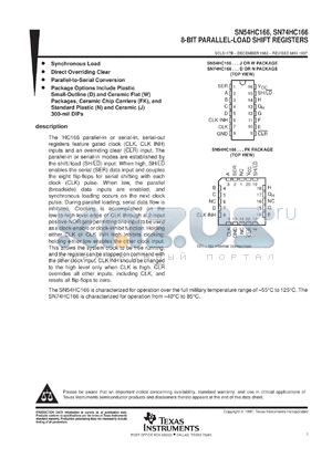 5962-9050101QEA datasheet - PARALLEL-LOAD 8-BIT SHIFT REGISTERS