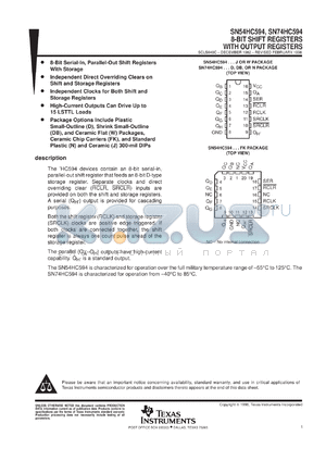 SN74HC594DW datasheet - 8-BIT SHIFT REGISTERS WITH OUTPUT REGISTERS