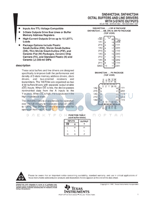 85130012A datasheet - OCTAL BUFFERS AND LINE DRIVERS WITH 3-STATE OUTPUTS