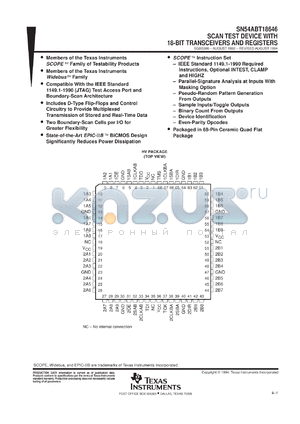 SNJ54ABT18646HV datasheet - SCAN TEST DEVICES WITH 18-BIT BUS TRANSCEIVERS AND REGISTERS