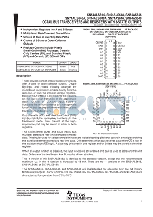 5962-89956013A datasheet - OCTAL BUS TRANSCEIVERS & REGISTERS WITH 3 -STATE OUTPUTS