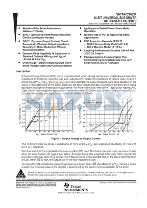 SN74AVC16334DGGR datasheet - 16-BIT UNIVERSAL BUS DRIVER WITH 3-STATE OUTPUTS