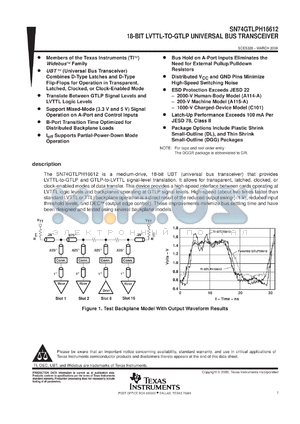 SN74GTLPH16612DLR datasheet - 18-BIT LVTTL-TO-GTLP UNIVERSAL BUS TRANSCEIVER