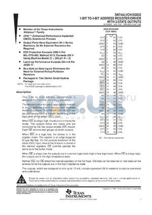 SN74ALVCH162832GR datasheet - 1-TO-4 ADDRESS REGISTER/DRIVER WITH 3-STATE OUTPUTS