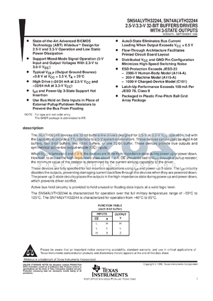 SN74ALVTH32244KR datasheet - 2.5-V/3.3-V 32-BIT BUFFERS/DRIVERS WITH 3-STATE OUTPUTS