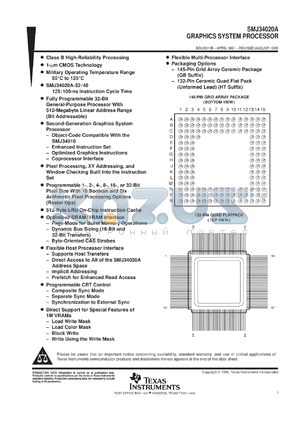 5962-9162303MXA datasheet - GRAPHICS SYSTEM PROCESSOR