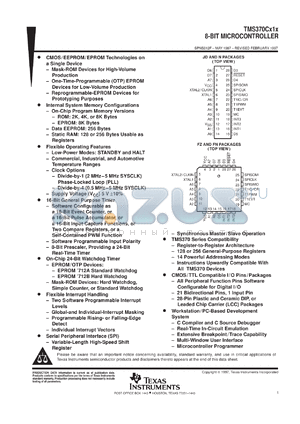 TMS370C712BFNT datasheet - 8-BIT MICROCONTROLLER