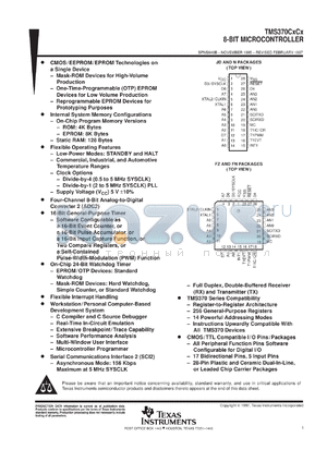 TMS370C3C0AFNA datasheet - 8-BIT MICROCONTROLLER