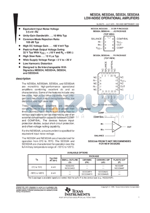 SE5534FKB datasheet - LOW-NOISE OPERATIONAL