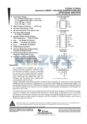 TLC2654C-8DR datasheet - LOW-NOISE CHOPPER-STABILIZED OPERATIONAL AMPLIFIER