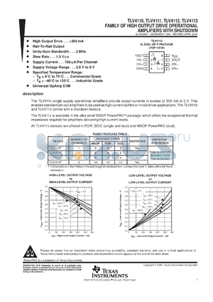 TLV4112IDR datasheet - HIGH-OUTPUT-DRIVE OPERATIONAL AMPLIFIER