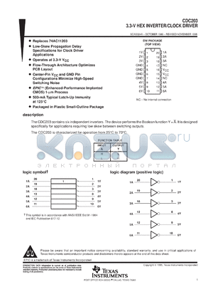 CDC203DWR datasheet - 3.3VDRIVER