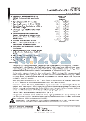 CDCVF2510PWR datasheet - 3.3-V PHASE-LOCK LOOP CLOCK DRIVER