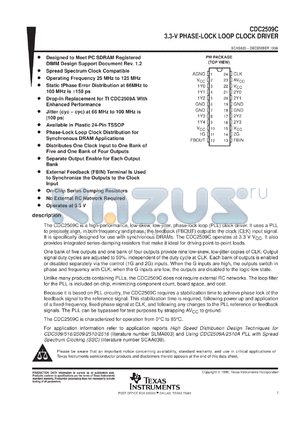 CDC2509CPWR datasheet - 1-TO-9 PLL CLOCK DRIVER