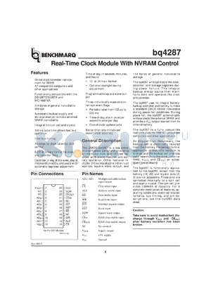 BQ4287MT-SB2 datasheet - RTC MODULE WITH 114X8 NVSRAM AND NVSRAM CONTROL