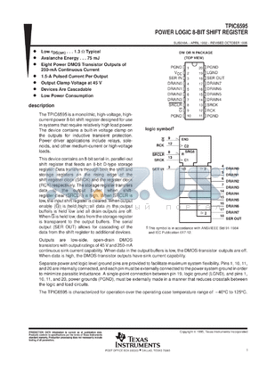 TPIC6595DWR datasheet - 8-BIT SHIFT REGISTER