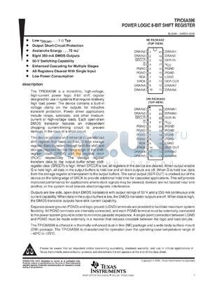 TPIC6A596DWR datasheet - 8-BIT SHIFT REGISTER