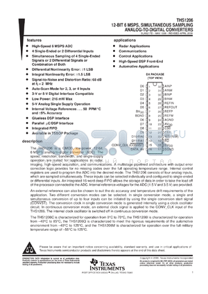 5962-9957701NXD datasheet - 12-BIT, 6 MSPS ADC QUAD CH. (CONFIG.), DSP/UP IF, INTEG. 16X FIFO, CHANNEL AUTOSCAN, LOW POWER