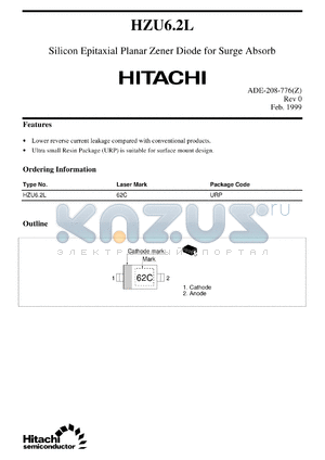 HZU6.2L datasheet - Zener diode for protection surge