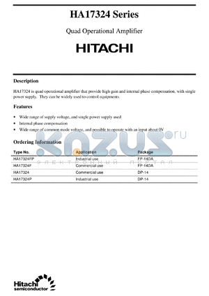 HA17324P datasheet - Quad operational amplifiers