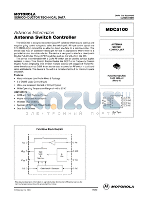 MDC5100R2 datasheet - Antenna Switch Controller