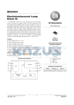 MC33441DTBEL datasheet - Electroluminescent Lamp Driver IC