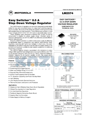 LM2574N-005 datasheet - Easy Switcher™ 0.5A Step-Down Voltage Regulator