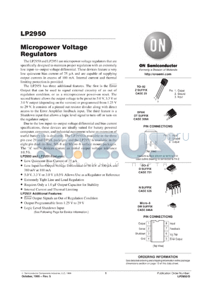 LP2951ACD-3.0R2 datasheet - Micropower Voltage Regulator