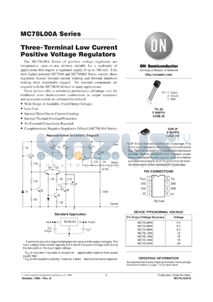 MC78L05ABPRP datasheet - Three-Terminal Low Current Positive Voltage Regulator