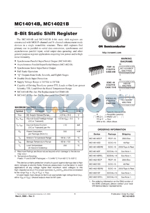 MC14014BFR1 datasheet - 8-Bit Static Shift Register