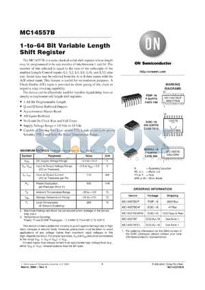 MC14557BFL1 datasheet - 1-to-64 Bit Variable Length Shift Register