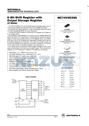 MC74VHC595ML2 datasheet - 8-Bit Shift Register