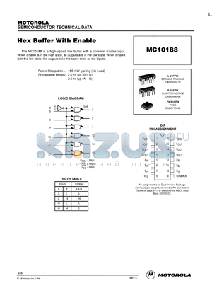MC10188FNR2 datasheet - Hex Buffer With Enable