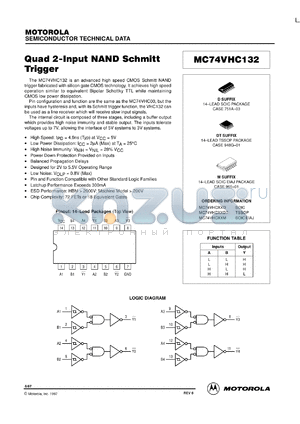 MC74VHC132ML1 datasheet - Quad 2-Input NAND Schmitt Trigger
