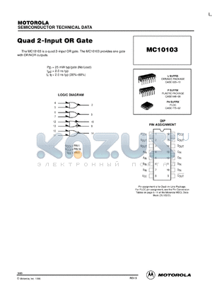 MC10103FNR2 datasheet - Quad 2-Input OR Gate