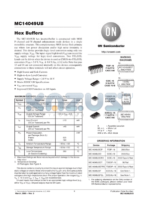 MC14049UBFL1 datasheet - Hex Buffers