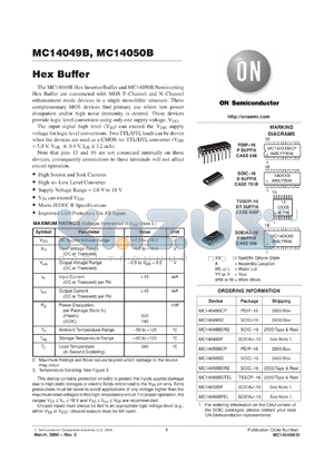 MC14050BDTEL datasheet - Hex Buffer