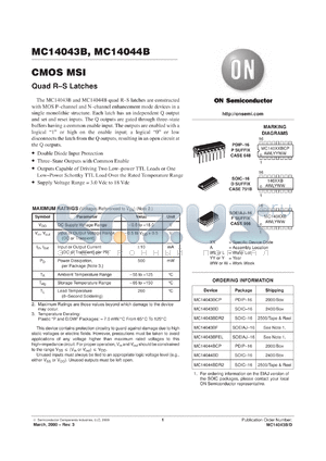 MC14043BFL1 datasheet - CMOS MSI