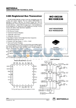 MC100E336FNR2 datasheet - 3-Bit Registered Bus Transceiver