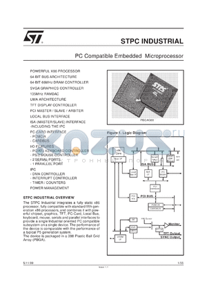 STPCI01 datasheet - STPC INDUSTRIAL / PC COMPATIBLE EMBEDED MICROPROCESSOR