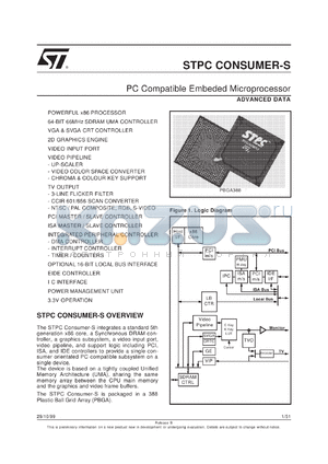 STPCC03 datasheet - STPC CONSUMER-S DATASHEET/ PC COMPATIBLE EMBEDDED MICROPROCESSOR