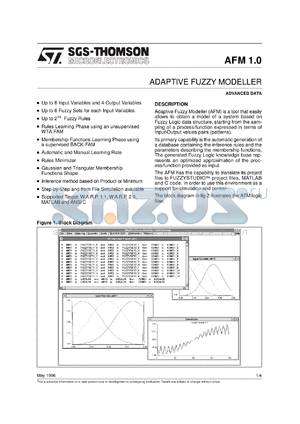 STFLAFM10/SW datasheet - ADAPTIVE FUZZY MODELLER 1.0