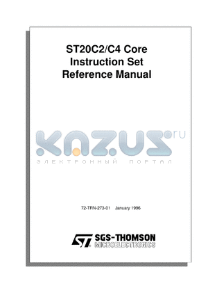 ST20ISM datasheet - ST20 C2/C4 INSTRUCTION SET MANUAL