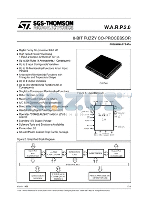 STFLWARP20/PL datasheet - 8-BIT DIGITAL FUZZY CO-PROCESSOR